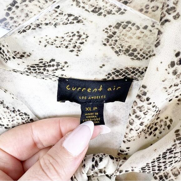 Anthropologie Current Air Olivia Snakeskin Pleated Midi Dress XLP - Picture 5 of 7